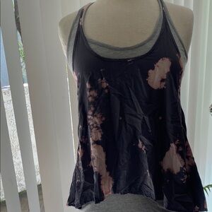 Splendid 4X$20Black and Pink Tie-Dye Tank Top